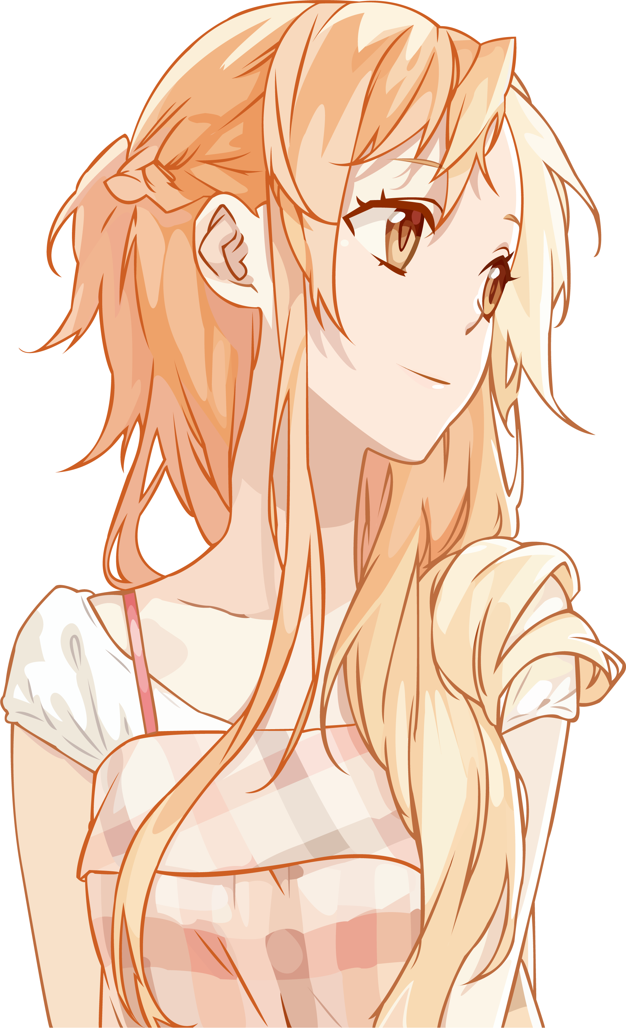 Asuna Yuuki Sword Art Online Anime Hair Orange Pixiv - Sword Art Online Cute Asuna (2009x3299), Png Download