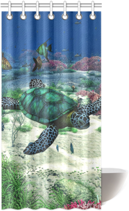 Sea Turtle Shower Curtain - St Shower Curtain Square Sticker 3" X 3" (500x500), Png Download