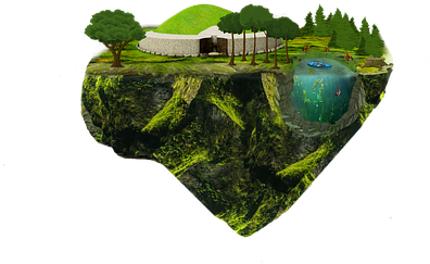 Island, Float, Sky, Landscape, Trees - City In The Sea (480x340), Png Download