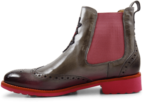 Ankle Boots Amelie 44 Smoke Shade Pink Embrodery Bbf - Work Boots (477x477), Png Download