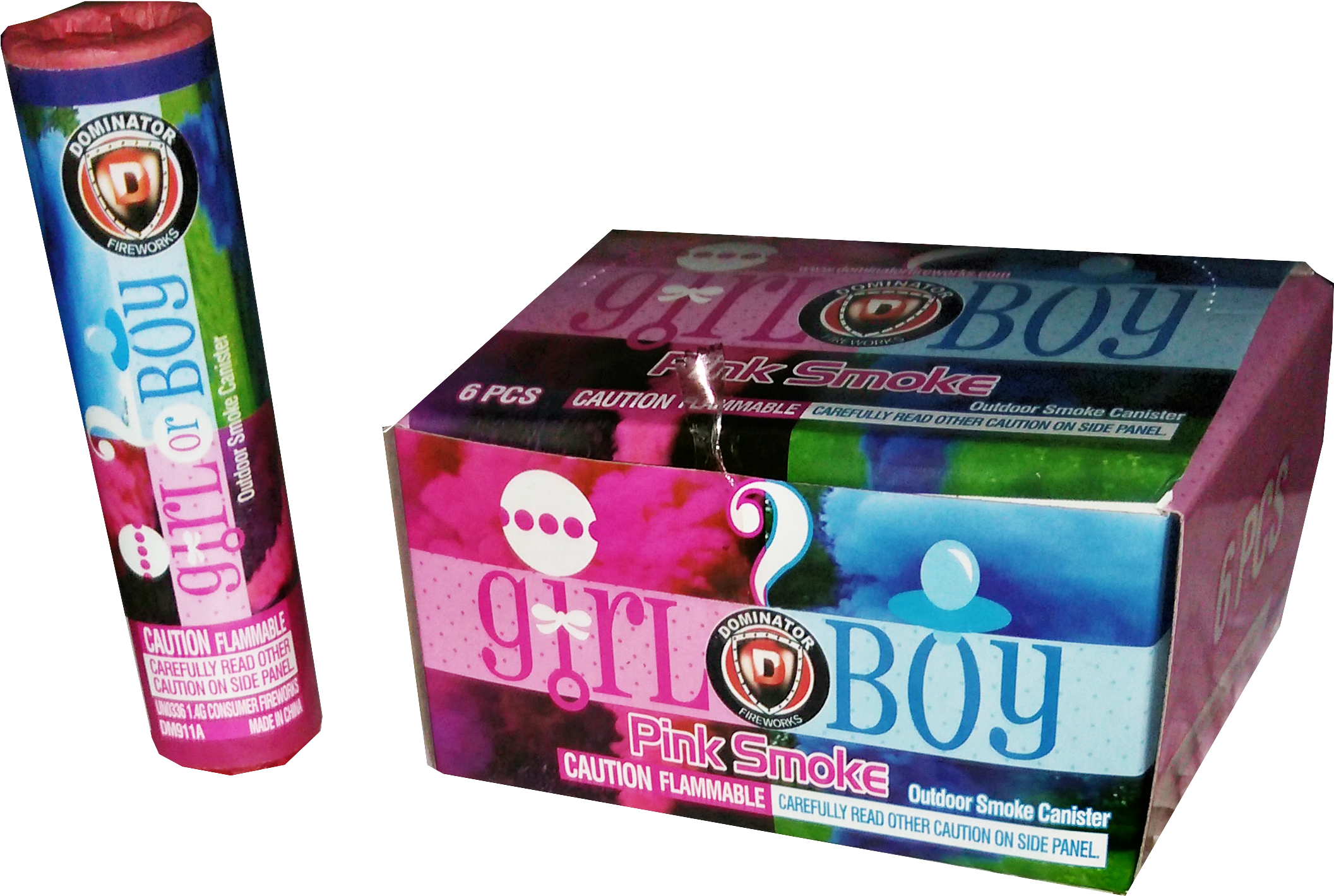 Is It A Boy Or Girl Pink Smoke 6 Pack - Pink Bombs For Gender Reveal (2331x1696), Png Download