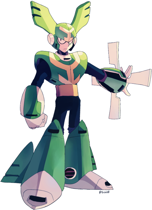 I'm Sorry I Have An Art Block But I Wanted To Do - Megaman Megamix Tornado Man (500x695), Png Download
