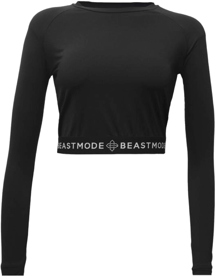 Crop Top - Cropped Black Long Sleeve (1125x1125), Png Download