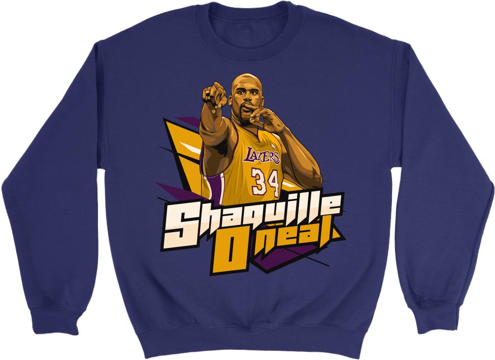 Crewneck Sweatshirt / Purple / S Shaquille O'neal Sweatshirt - Am Stronger Than You Believe Shirts (1024x1024), Png Download