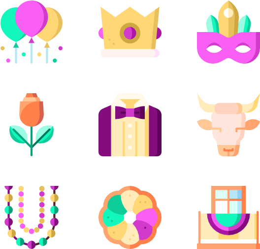 Mardi Gras - New Orleans Icons (600x564), Png Download