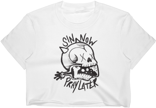 Sin Now Pray Later - Crop Top (600x600), Png Download