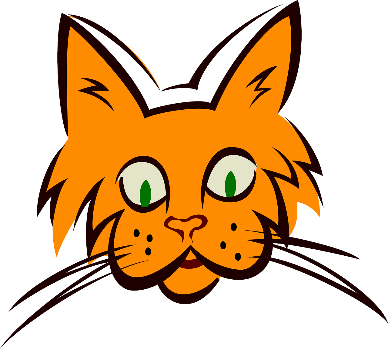 Whiskers Cat, Face, Orange, Art, Ears, Fur, Whiskers - Orange Cat Face (custom) Mugs (640x576), Png Download