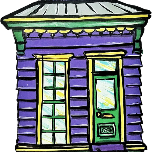 Purple And Green Shotgun Reverse Glass Painting Print - Window (500x500), Png Download