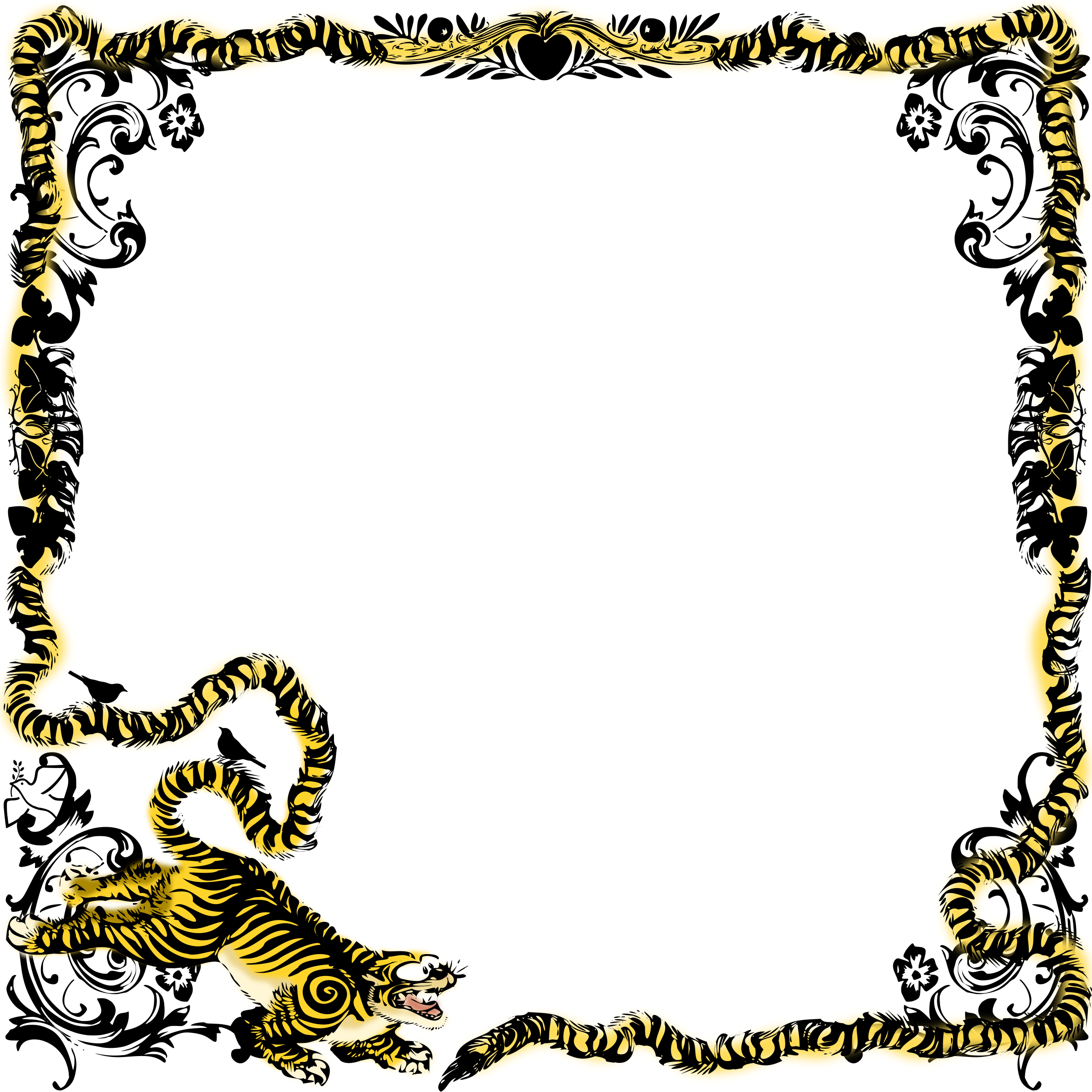 Vector Royalty Free Stock Tiger Frame Mono Big - Animal Border Png (2400x2400), Png Download