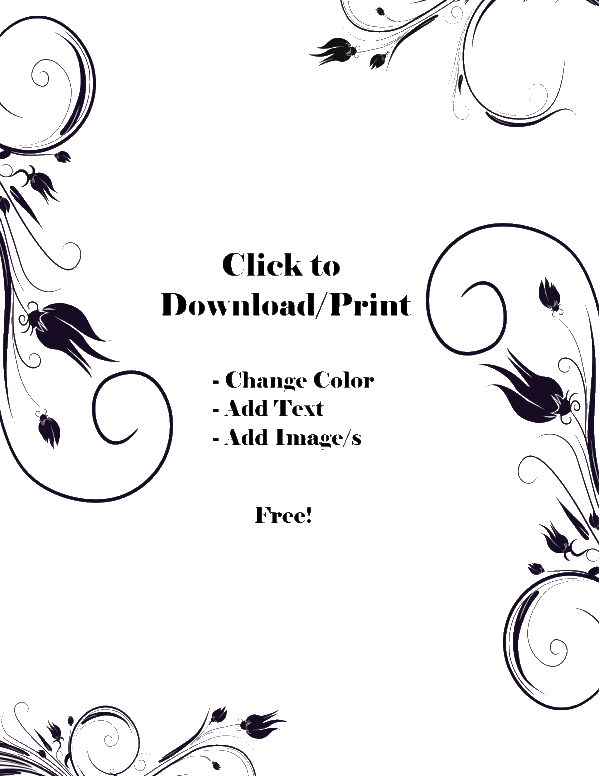 Flower Border Black And White - Flower (600x776), Png Download