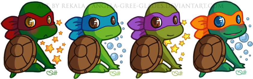 Vector Library Bowling Drawing Ninja Turtle - Cute Baby Ninja Turtles (900x314), Png Download