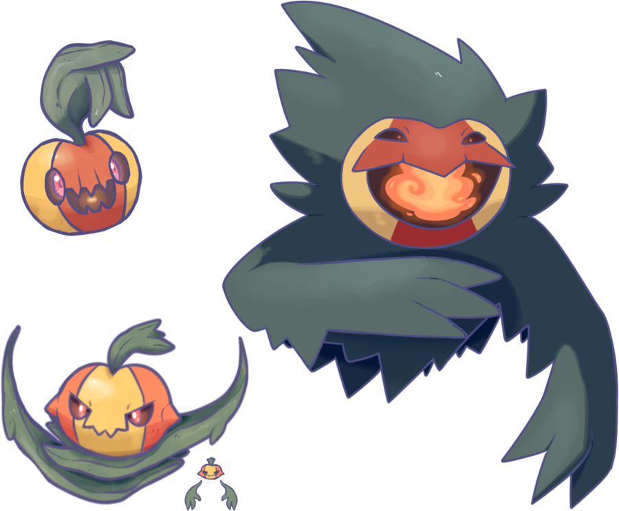 Pumpkins By Torqupine On Deviantart Clipart Freeuse - Fan Made Pokemon Pixel (900x744), Png Download