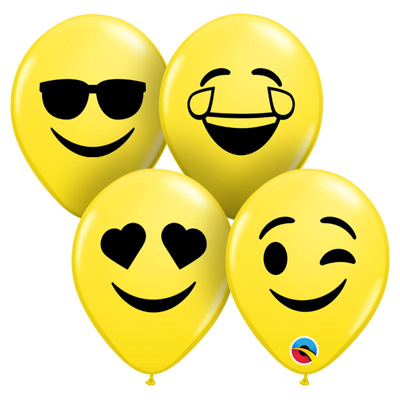 Qualatex Balloons Emoji Smiley Yellow 5 Inch Balloons - Emoji Qualatex (800x800), Png Download