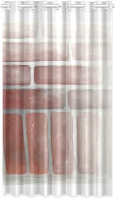 Red Brick New Window Curtain 52" X - Window Covering (500x500), Png Download