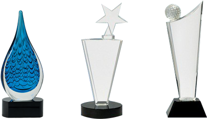 Glass Awards - Blank Glass Trophy Png (476x280), Png Download