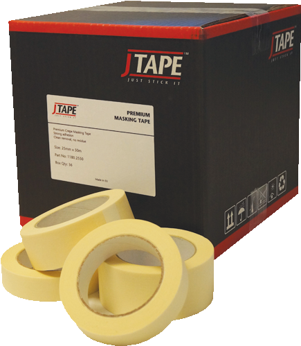 Jtape Premium Crepe Masking Tape 38mm X 50m, - Adhesive Tape (600x600), Png Download