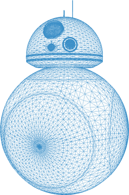 Bb8 Wireframe (502x752), Png Download