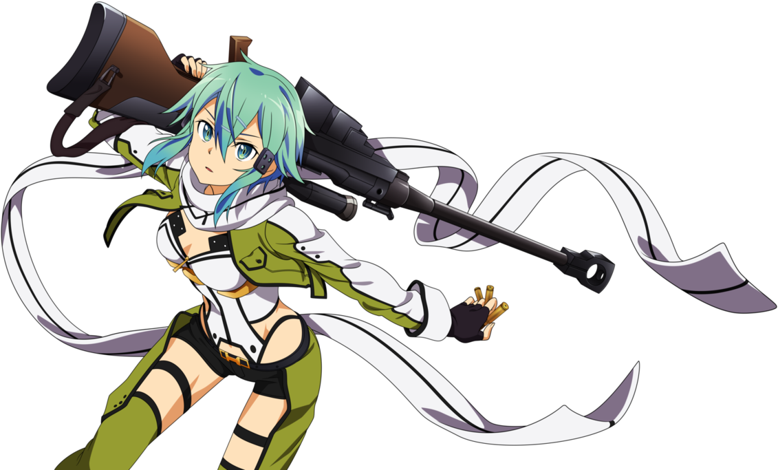 Sinon Sword Art Online Ii By Amassu-d7t39ys - Sword Art Online Sinon Png (1153x693), Png Download