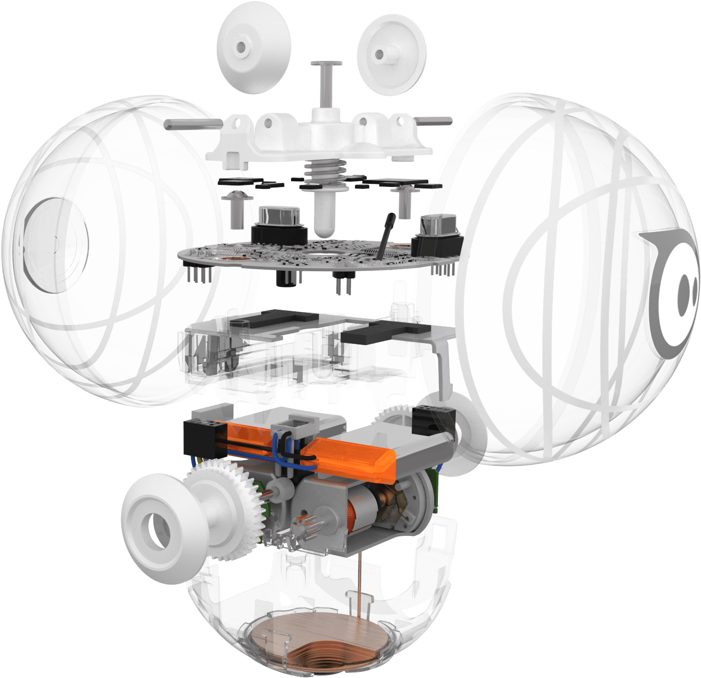 The Internals Of The Sprk Edition Of The Sphero Are - Bb8 Internals (1469x1428), Png Download