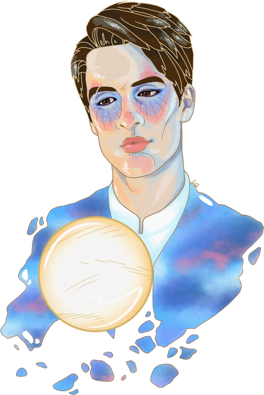 When The Moon Fell In Love With The Sun ☁️ - Panic At The Disco Draws (904x1280), Png Download