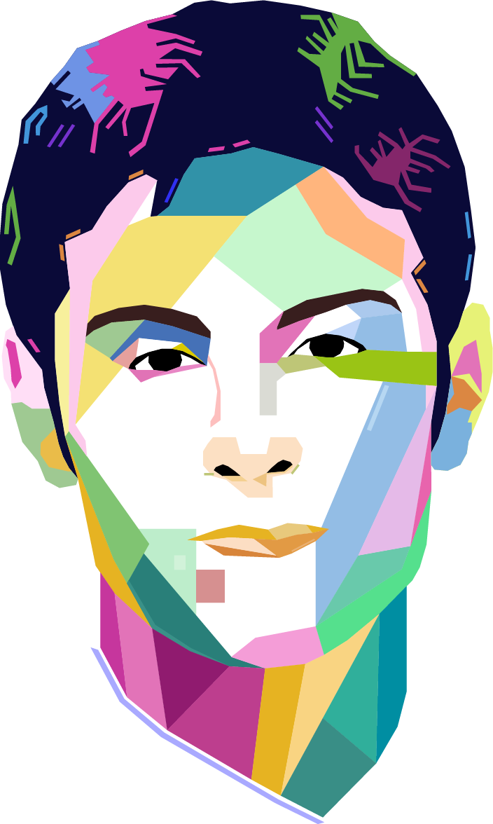 Concentration - Portrait Made Out Of Shapes (704x1176), Png Download