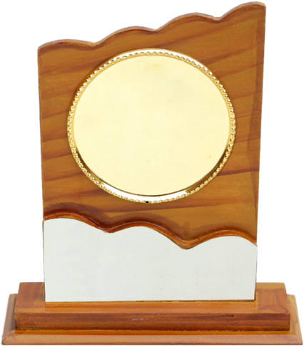 Wavy Wooden Trophy - Wooden Trophy Png (425x500), Png Download
