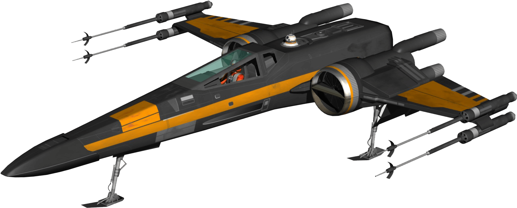 X Wing Fighter With Bb 8 (1684x677), Png Download