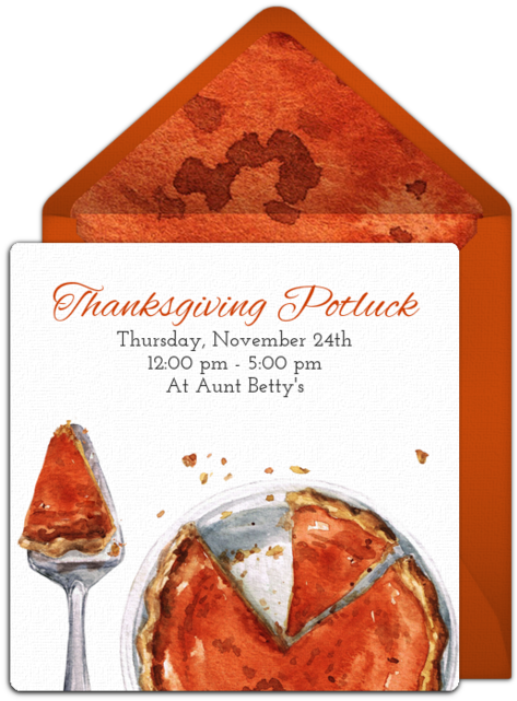 Pumpkin Pie Potluck Online Invitation - Pumpkin Pie (650x650), Png Download