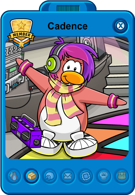 Cadence Playercard New - Club Penguin Dj Cadence (551x694), Png Download