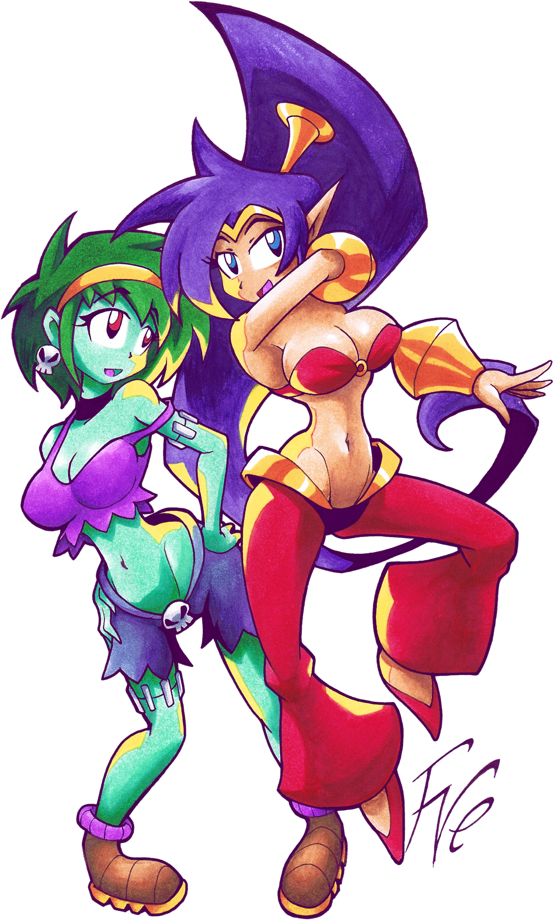 View and Download hd Fanart Of Shantae And Rottytops, From “half Genie Hero...