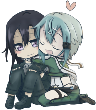 Ggo Kirito X Sinon (400x404), Png Download