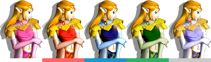 Zelda Palette - Super Smash Bros Melee Zelda Color (680x200), Png Download