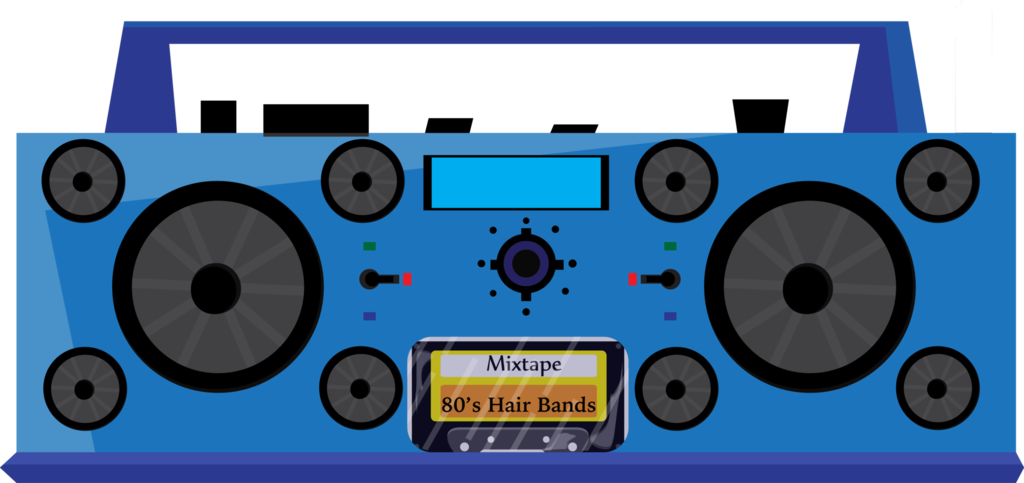 Cassette Vector 80's Boombox - 1990s (1024x483), Png Download