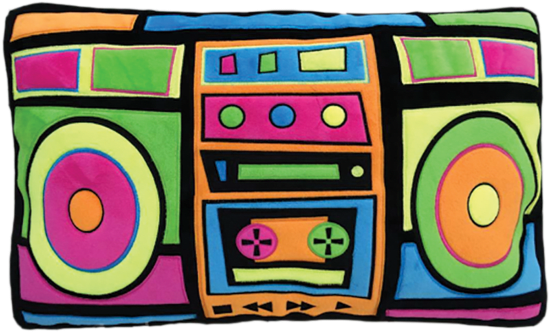 Picture Of Boombox Embroidered Pillow - Iscream Rainbow And Clouds Embroidered Fleece Microbead (550x550), Png Download