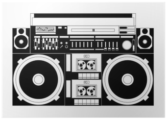 Retro Old School Boombox (400x400), Png Download