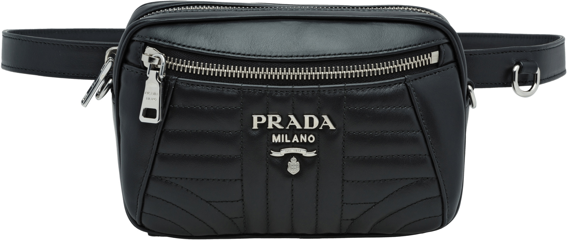 Prada Black Belt Bag (2400x2400), Png Download