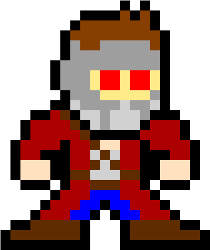 Star Lord - Pixel Art Spiderman Black (500x540), Png Download