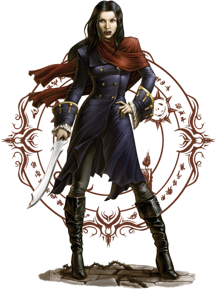 Dhampir - D&d Dhampir (445x600), Png Download