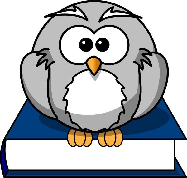 Owl On A Book Clipart (600x569), Png Download