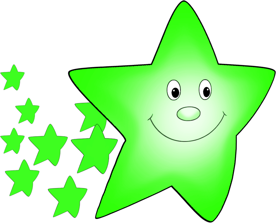 Star Comet Orange With Smaller Stars Flying - Cartoon Pink Star (1063x885), Png Download