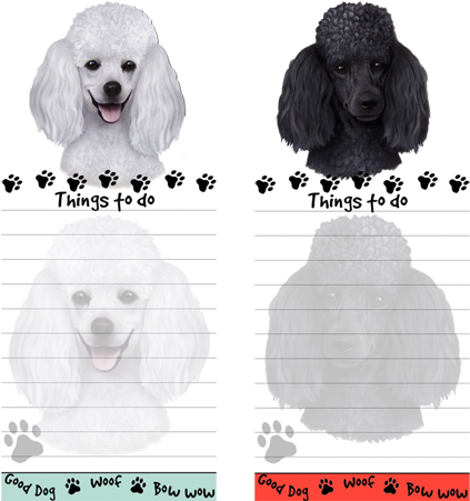 Poodle Note Pads - Es Pets Absorbent Stoneware Car Cup Holder Coaster, (433x450), Png Download