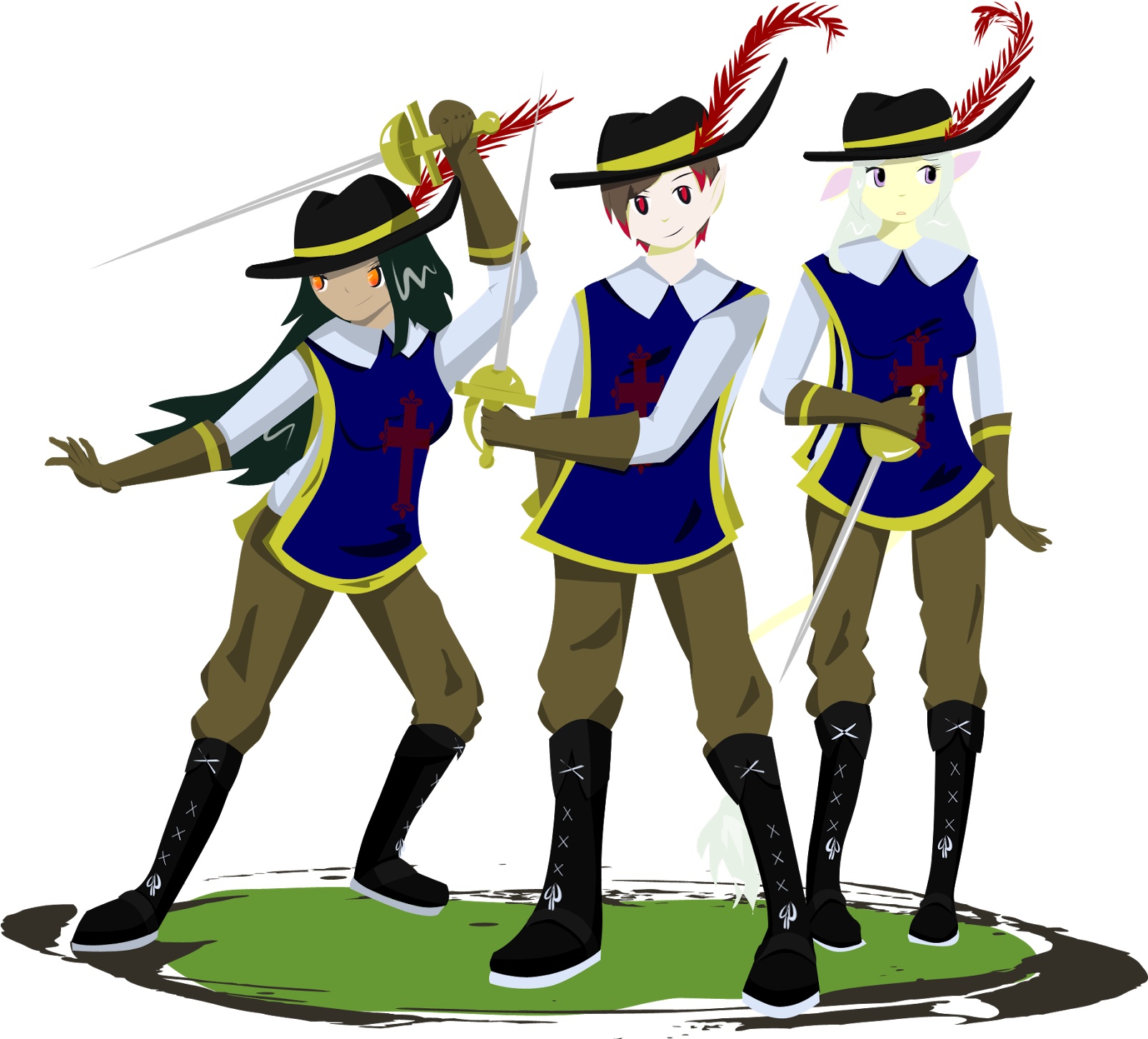 The Three Musketeers By Sacredlugia On Deviantart - Three Musketeers Clipart (1600x1483), Png Download