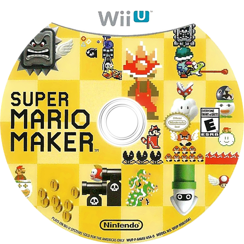 Super Mario Maker Wiiu Disc - Super Mario Maker Wii U Disc (500x500), Png Download