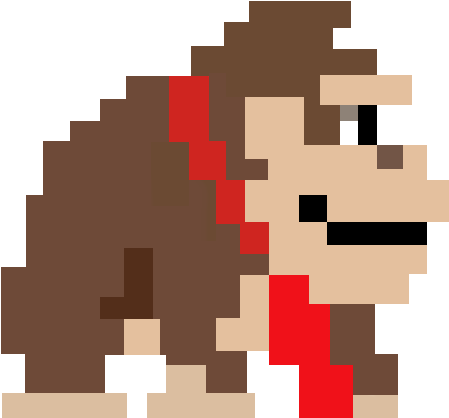 Super Mario Maker - 8 Bit Donkey Kong Png (500x500), Png Download
