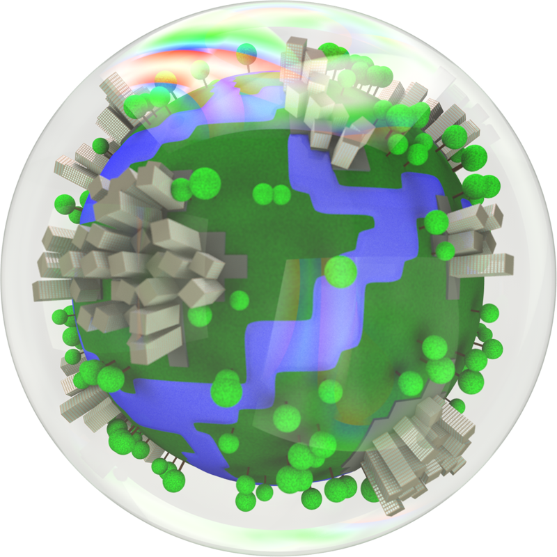 Cartoon Earth In A Soap-bubble - Cartoon Earth Png (800x800), Png Download