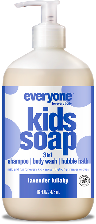 Everyone For Kids 3 In 1 Lavender Lullaby Soap 16oz - Plastic Bottle (1500x1500), Png Download
