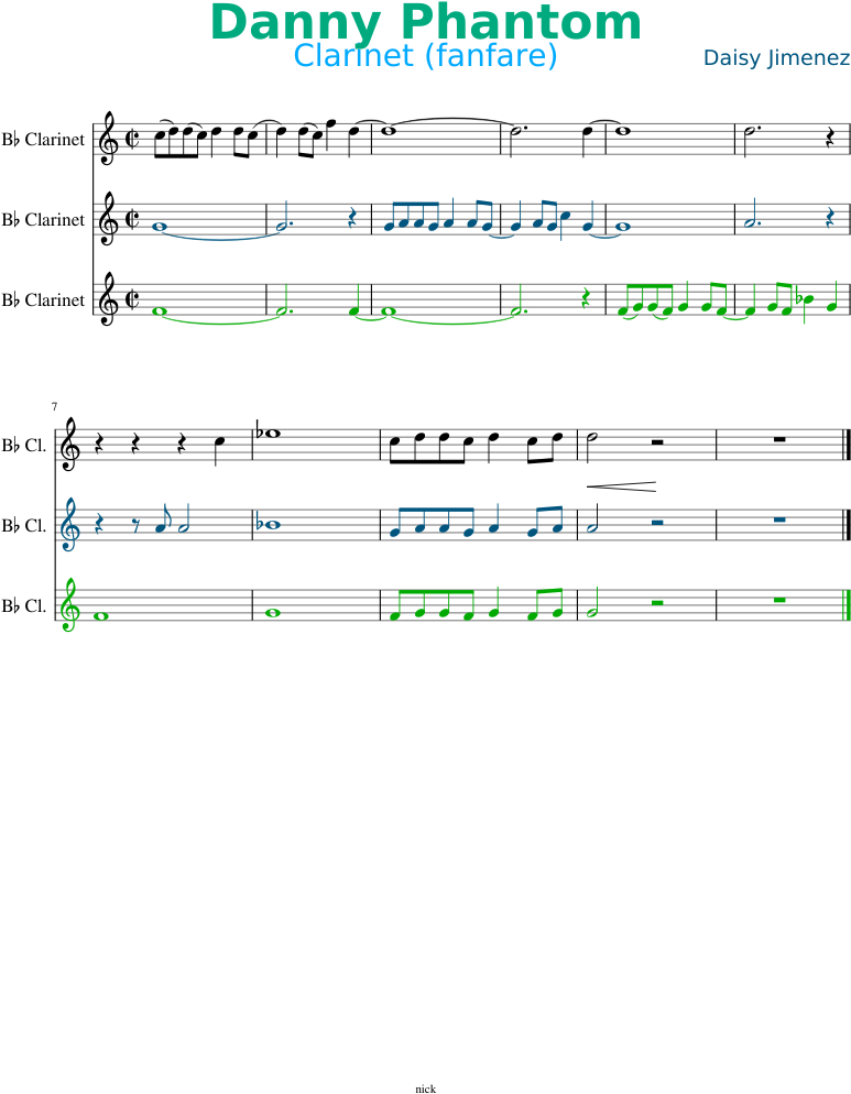 Danny Phantom Sheet Music Composed By Daisy Jimenez - Music (850x1100), Png Download