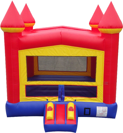 Pogo Bounce Pogo Castle Bounce House Large Red Moonwalk (600x450), Png Download