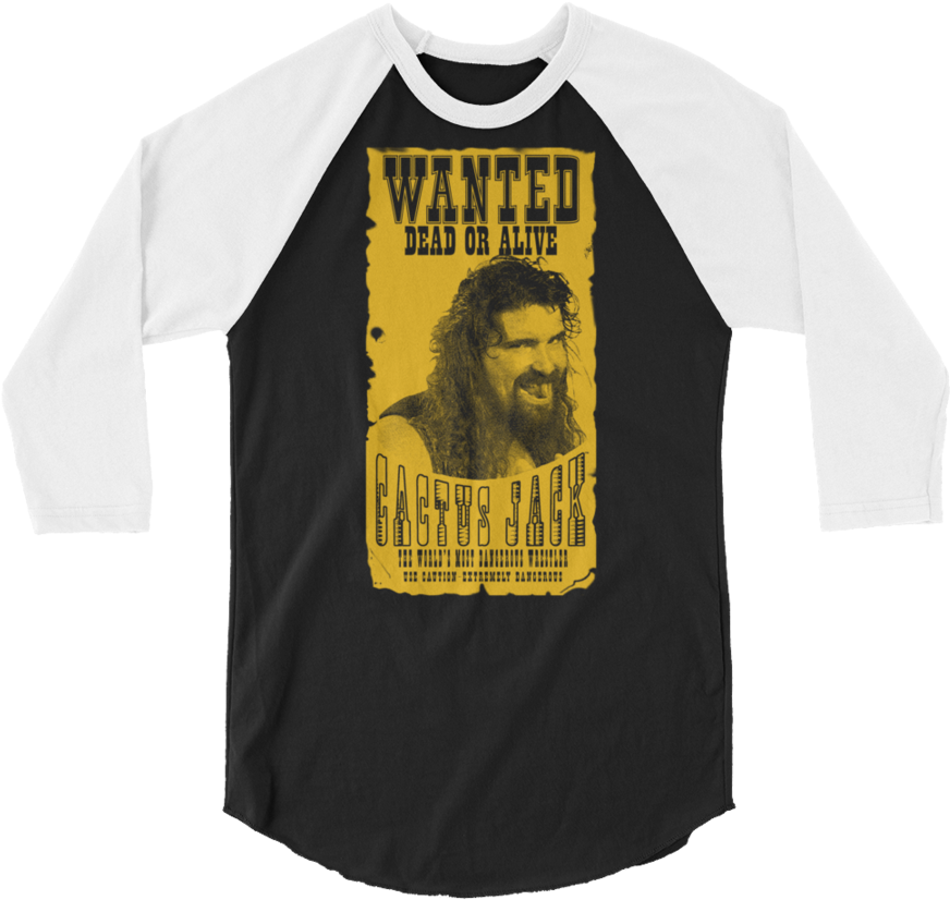 Cactus Jack "wanted" 3/4 Sleeve Raglan Shirt - Unleash The Big Dog Roman Reigns Png (900x900), Png Download