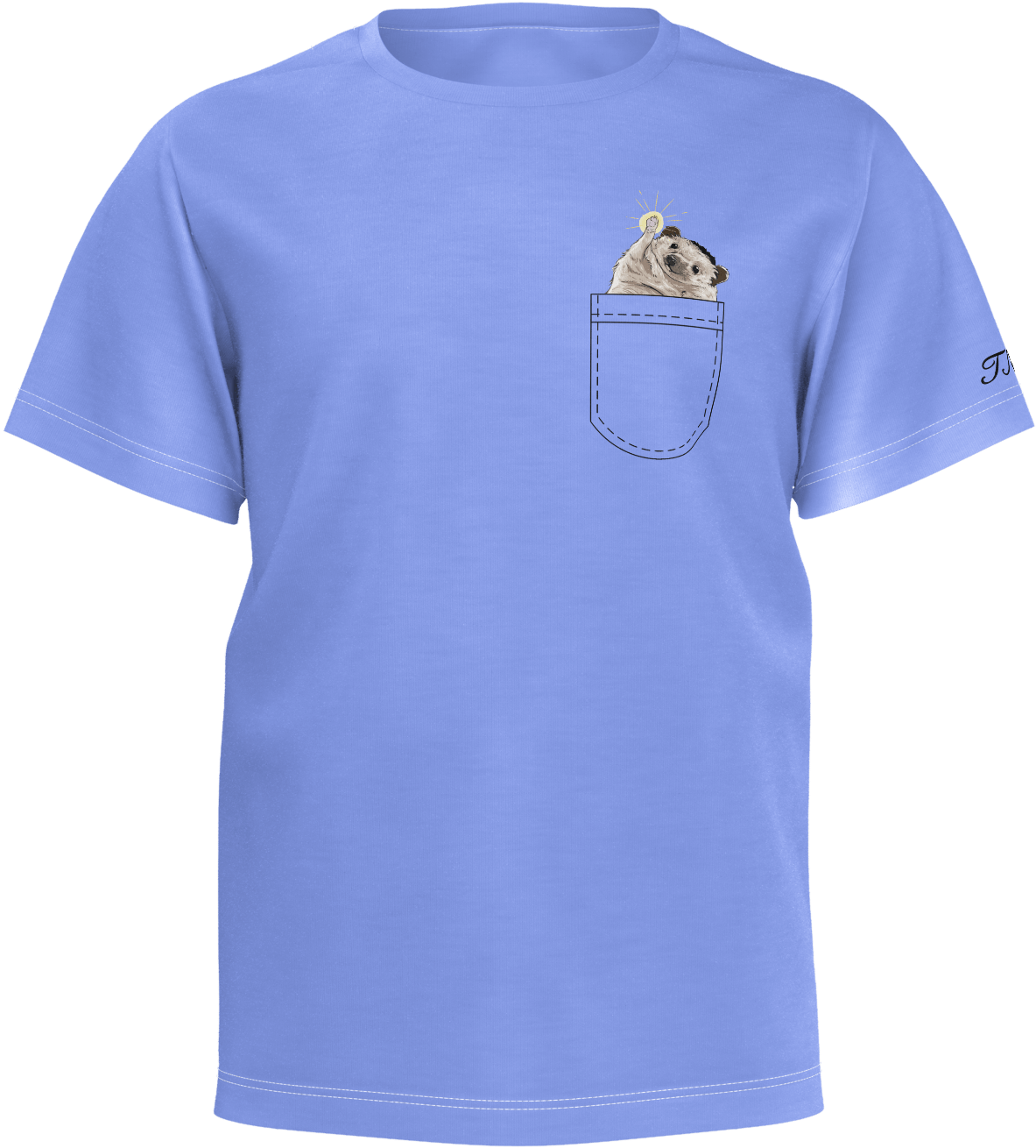 Taylor Nicole Dean Kid's Blue Cheering Hedgehog Drawn - Drawn On Pocket Shirt (1600x1600), Png Download